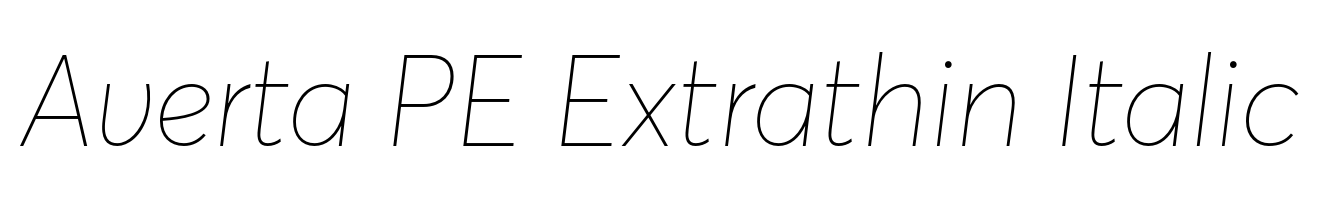 Averta PE Extrathin Italic
